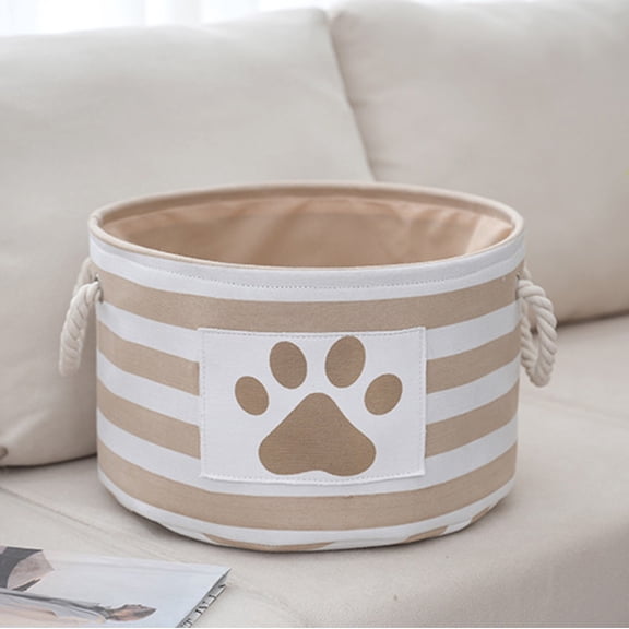 Premium Foldable Fabric Storage Basket with Handles for Home Organization Clothes Toys Linens Collapsible Cube Decor Machine Washable Set of 2 Beige