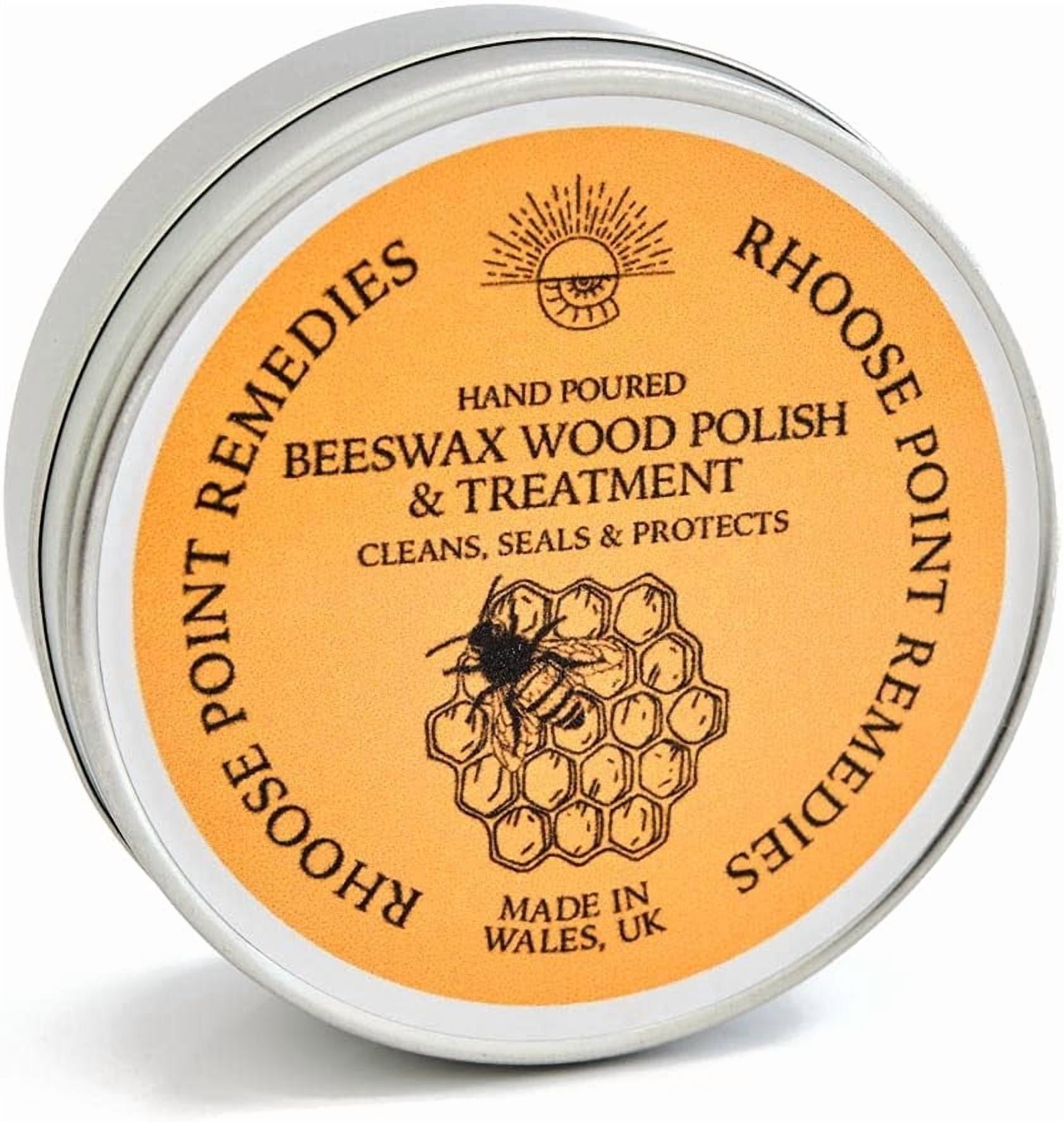 Premium Food-Safe Beeswax Wood Polish & Furniture Wax – Hand Poured Wood Conditioner | Eco-Friendly & Non-Toxic | Protects & Restores All Wood: Furniture, Toys, Cutting Boards, Ornaments (3.5 Fl Oz)