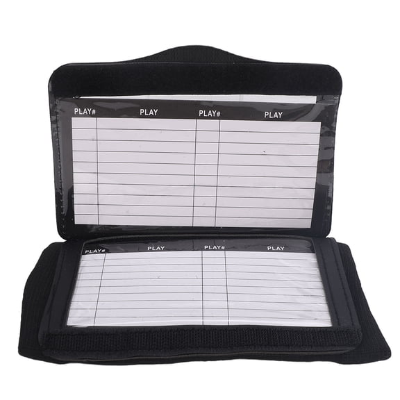 Premium Football Playbook Wristband Wrist Coach Play Caller for Flag Football, Baseball, Softball, and Soccer, Adults Size Black Match Gear Arm Band Guide