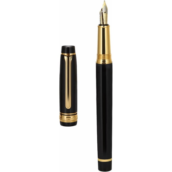 Premium Fountain Pen - Smooth Writing,Luxury Set Gorgeous 24K Gold Accents,Travel Refillable Writing Gift Set,Executive,Office, Elegant,Fancy, Nice Pens (Fountain Pen)