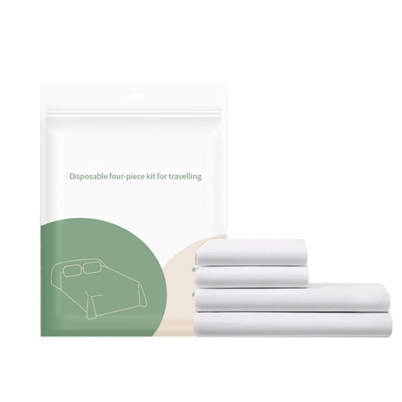 Premium Four-Piece Bedding Set for Travel & Hospitality | Soft Breathable Non-Woven Fabric, Easy Portfolio, Hotel-Standard Comfort