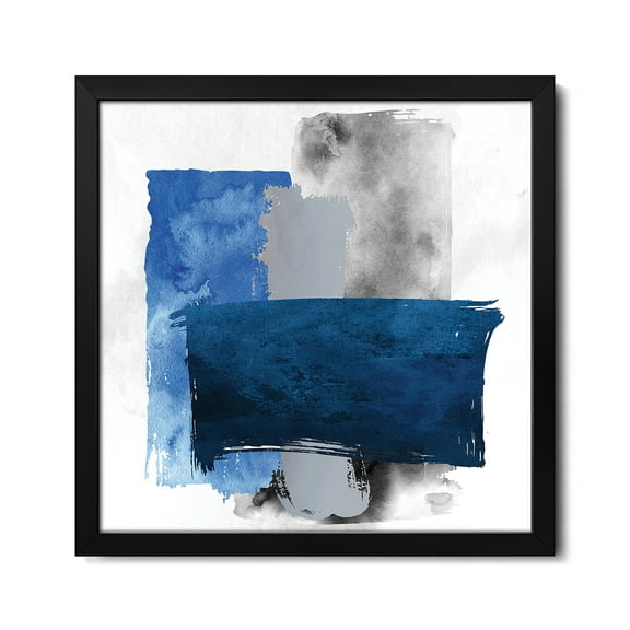 Premium Framed Art Print - Abstract Watercolor Block I