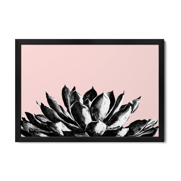 Premium Framed Art Print - Agave On Blush