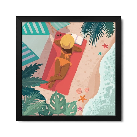 Premium Framed Art Print - Beach Babes I
