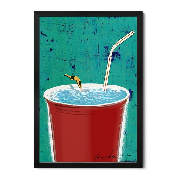 Premium Framed Art Print - Big Drink