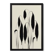Premium Framed Art Print - Black Leafs