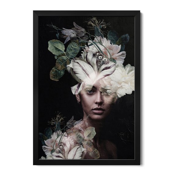 Premium Framed Art Print - Botanical Woman II