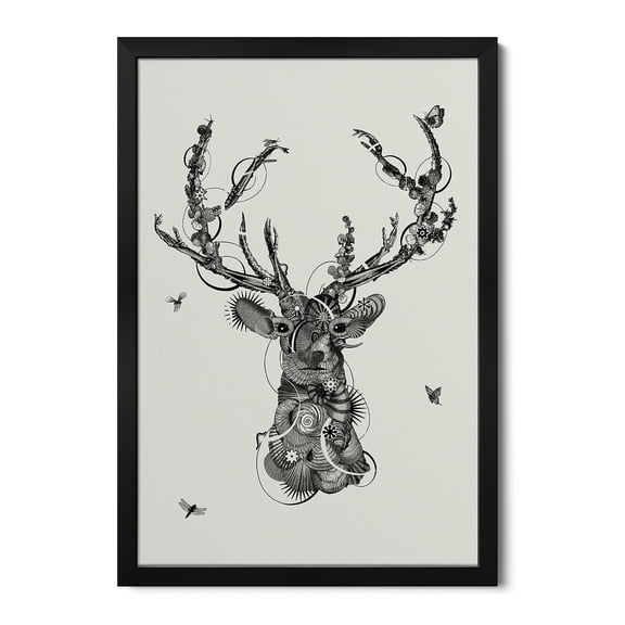 Premium Framed Art Print - Deerhead