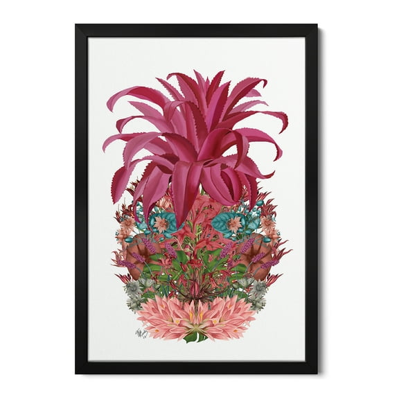 Premium Framed Art Print - Floral Pineapple III