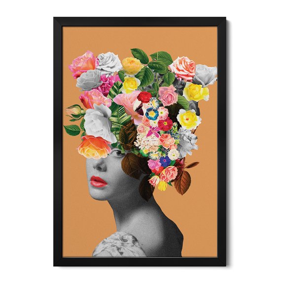 Premium Framed Art Print - Floral Portrait