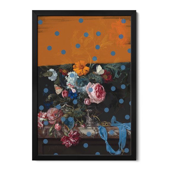 Premium Framed Art Print - Flowers Collage