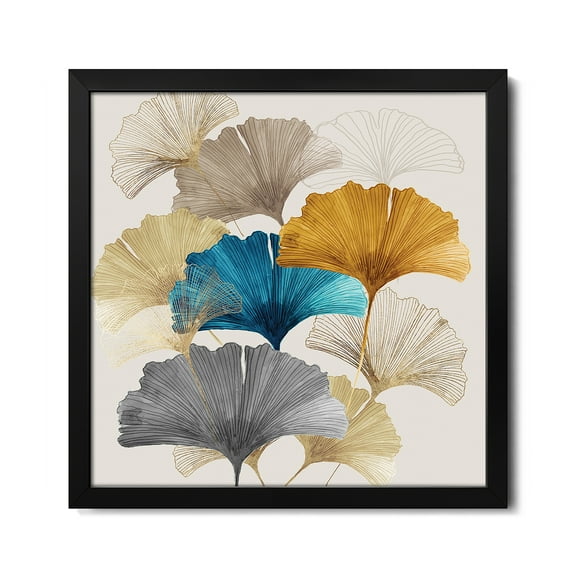 Premium Framed Art Print - Golden Ginkgo II