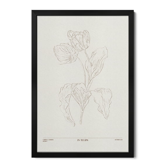Premium Framed Art Print - In Tulips (Brown)