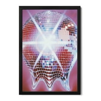 Premium Framed Art Print - Melting Disco Ball