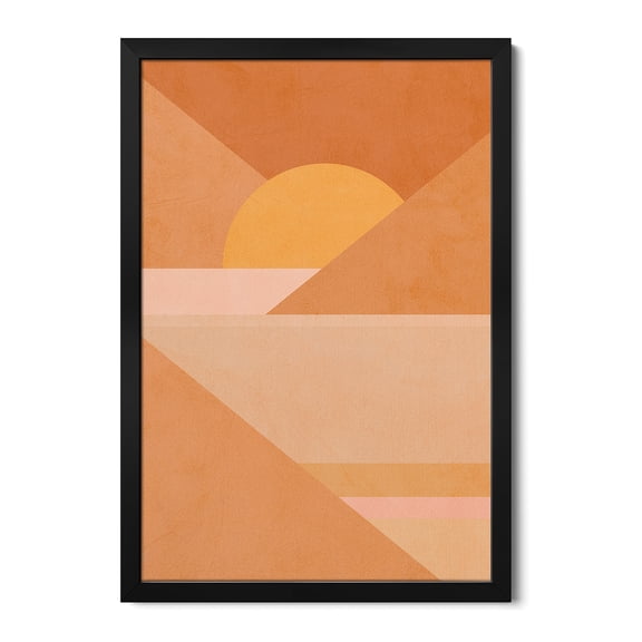 Premium Framed Art Print - Midmod Geo II Earthy Sunset