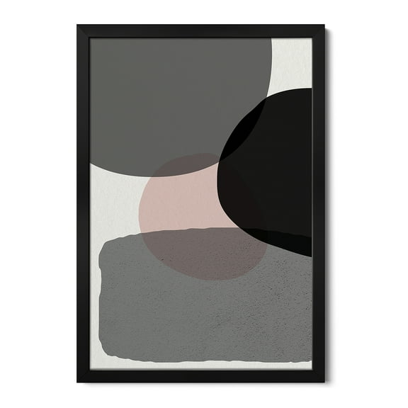 Premium Framed Art Print - Minimalist Circles VI