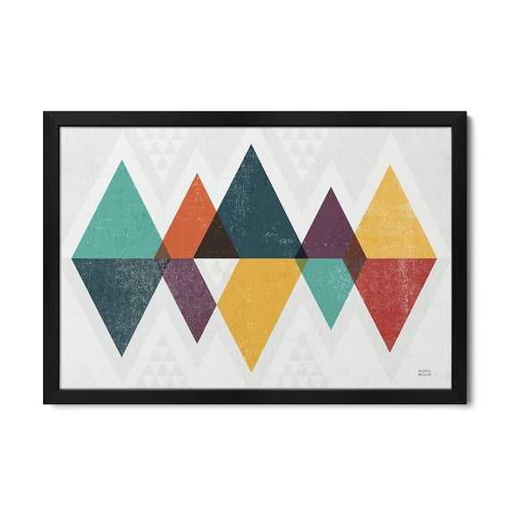 Premium Framed Art Print - Mod Triangles II Retro