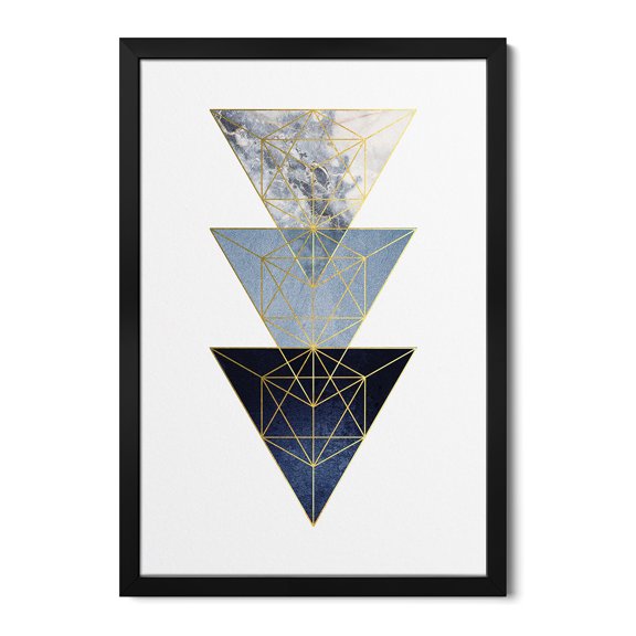 Premium Framed Art Print - Navy Gold