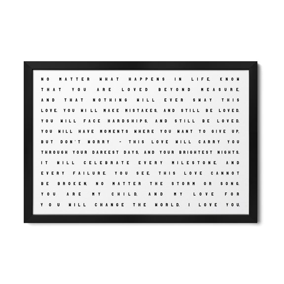 Premium Framed Art Print - No Matter What