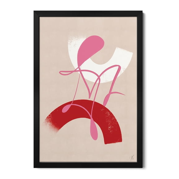 Premium Framed Art Print - Red And Pink Abstract III