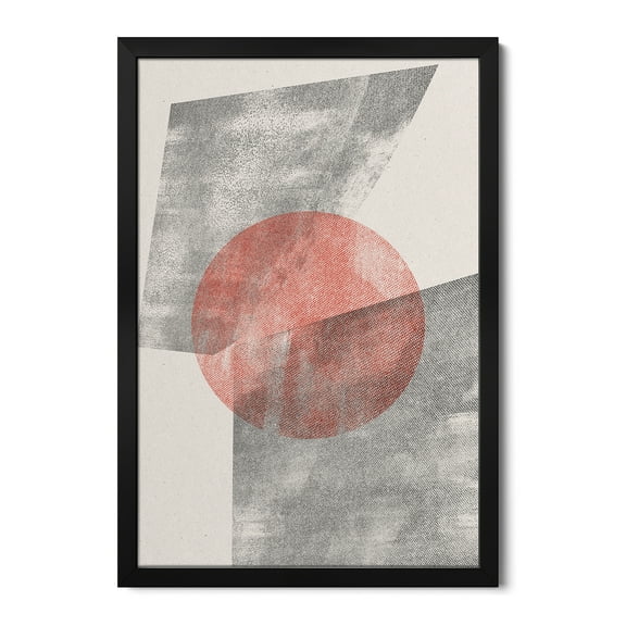 Premium Framed Art Print - Red Geometric Modern Object