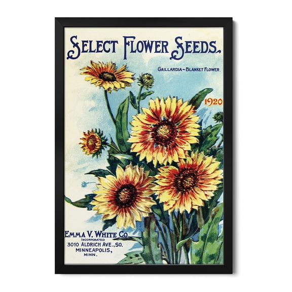 Premium Framed Art Print - Select Flower Seeds, 1920, from the Andersen Horticultural Library