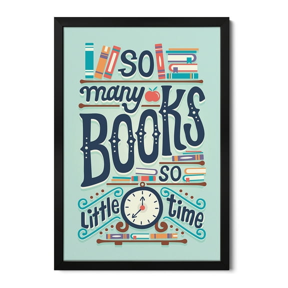 Premium Framed Art Print - So Many Books