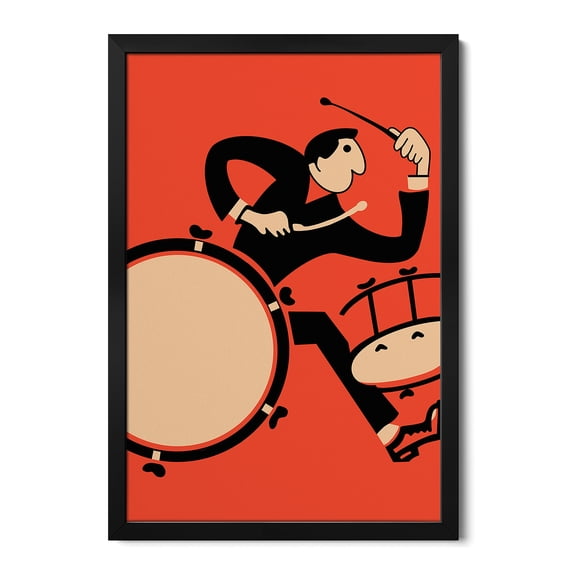 Premium Framed Art Print - The Drummer