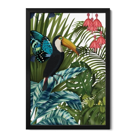 Premium Framed Art Print - Toucan In Tropical Forest II