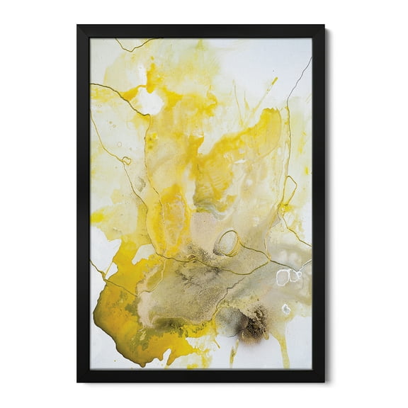 Premium Framed Art Print - Yellow Line
