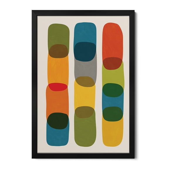 Premium Framed Art Print - Colorful Mid Century Modern Bold I