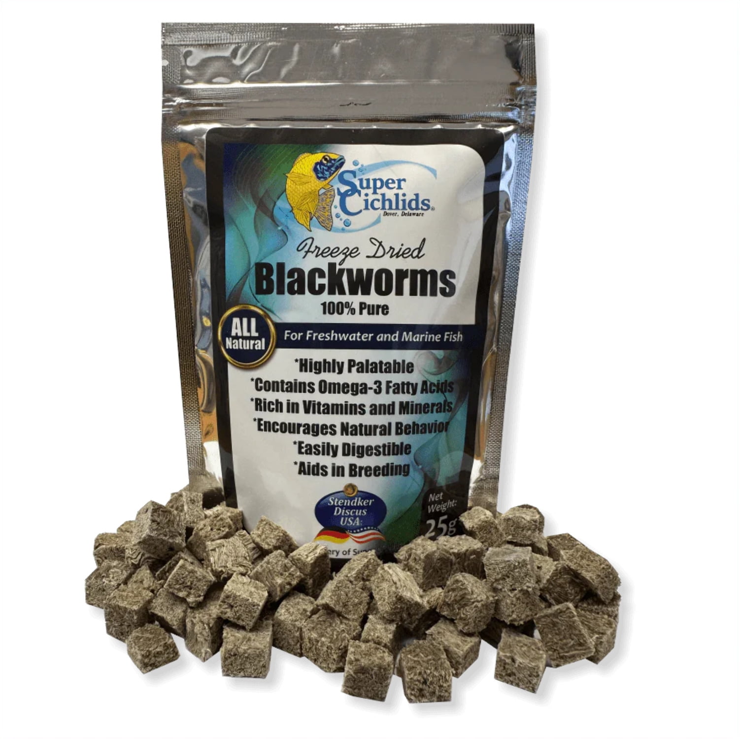 Premium Freeze Dried Blackworms for Aquatic Pets Super Cichlids