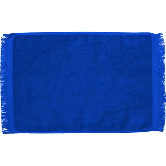 Premium Fringed Velour Fingertip Towel-Royal Blue-Set of 12 Towels