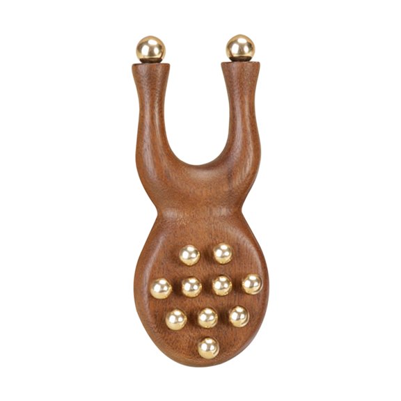 Premium Frogs Shape Face Massage Device Wood Brass Bead Massagers