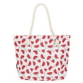 thumbnail image 1 of Premium Fruit Print Lemon Strawberry Watermelon Canvas Tote Shoulder Bag Handbag, 1 of 3
