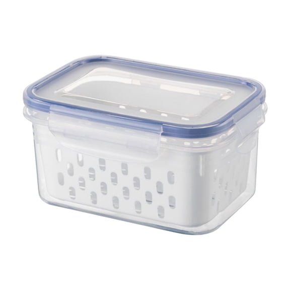 Premium Fruit & Vegetable Storage Containers with Drainage, Leak-Proof Locking Lid, Airtight & Microwave Safe, Space-Saving Organizer Bins