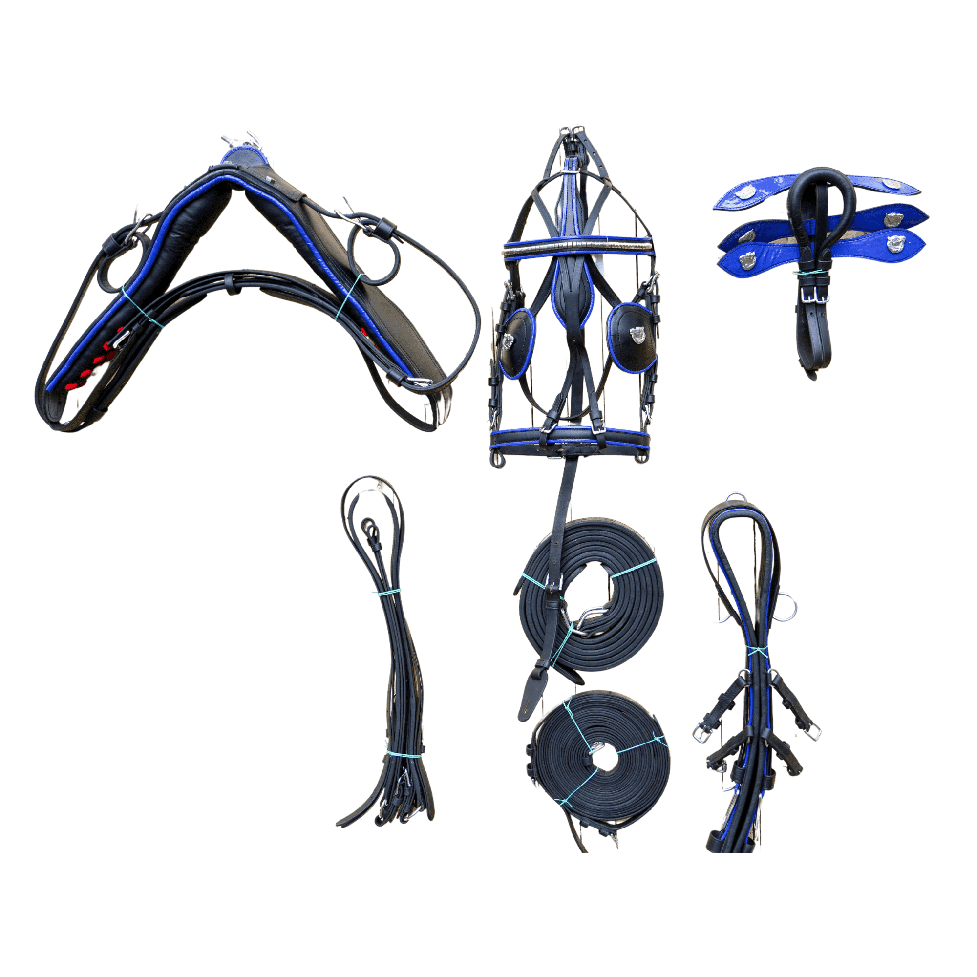 Springhare Harnesses Resistance Full Size Horse Driving Harness Set, Patent Leather with ...