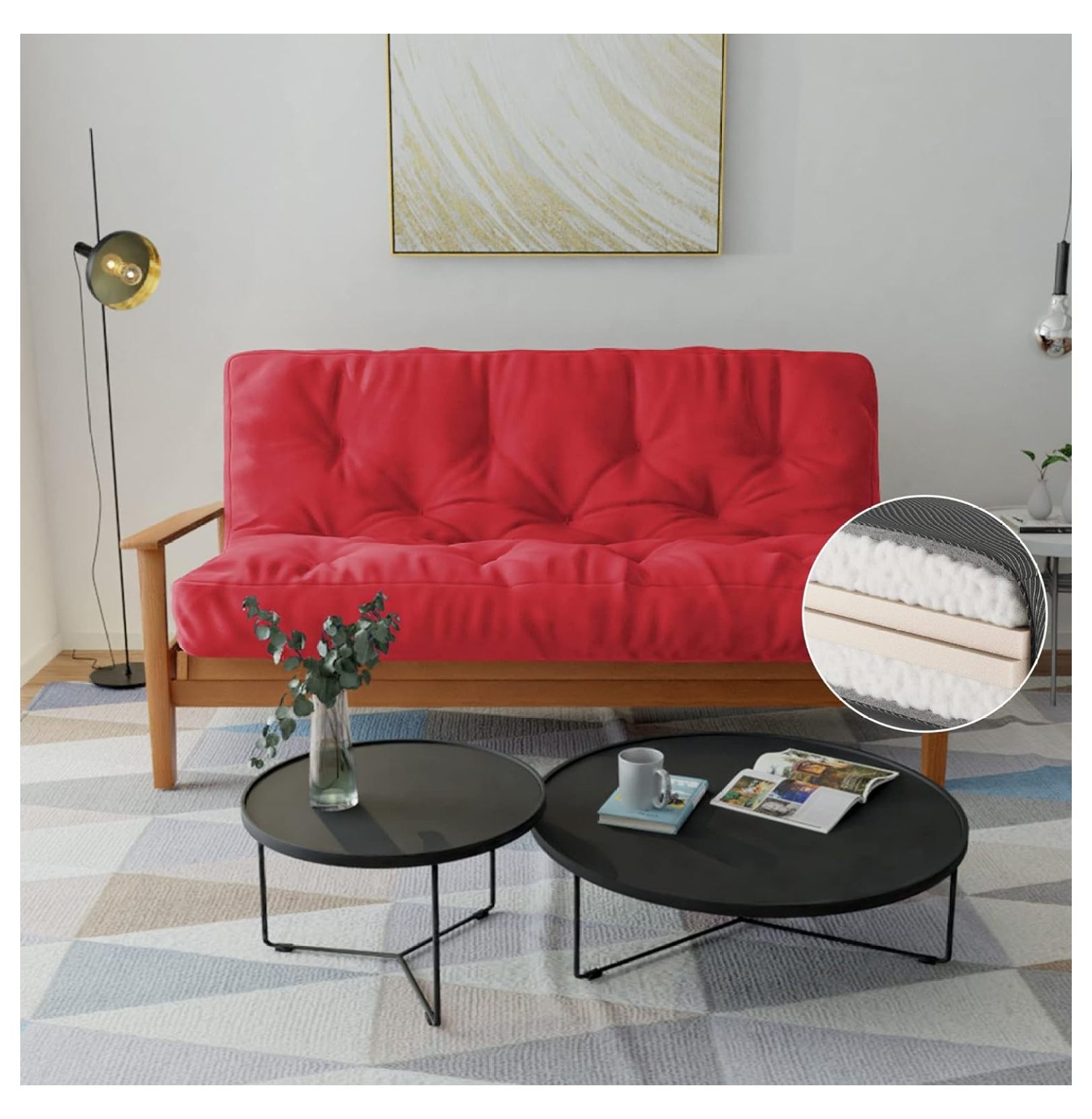 Premium Full Size Sofa Bed Memory Foam Futon Mattress 6" USA Made