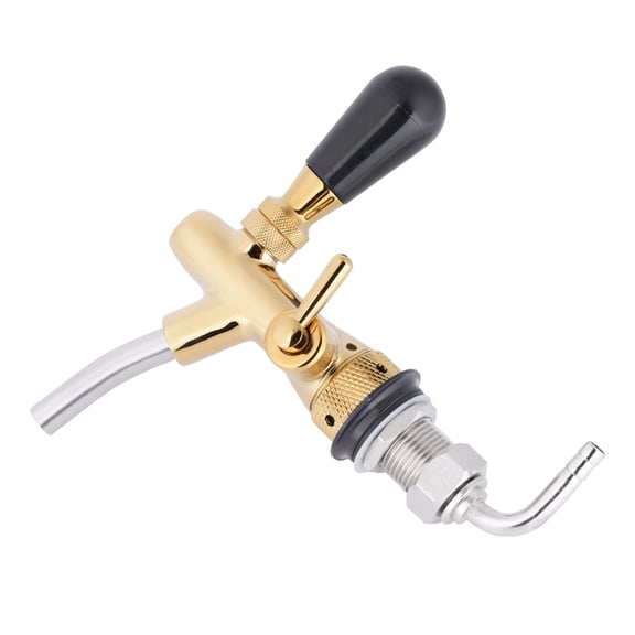 Premium G5/8 Adjustable Draft Beer Tap Faucet with Flow Control Shank for Home Brew and Bar System Stainless Steel Body Brass Core Dispenser Spigot 10 Inches / 25.4 cm