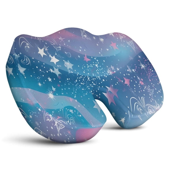 Premium Galaxy Pattern Memory Foam Seat Cushion Ergonomic Chair Pad for Office Chair, Car, Airplane & Bleachers Sciatica, Tailbone Hip & Back Pain Relief - Chair Cushion for Long Office Workers.