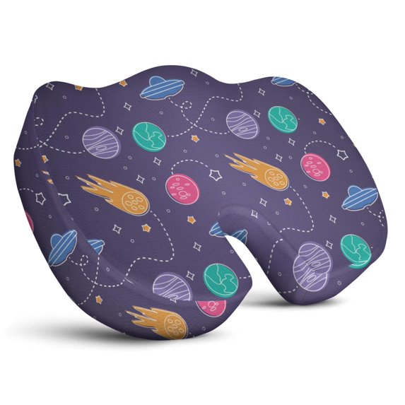 Premium Galaxy Pattern Memory Foam Seat Cushion Ergonomic Chair Pad for Office Chair, Car, Airplane & Bleachers Sciatica, Tailbone Hip & Back Pain Relief - Chair Cushion for Long Office Workers.