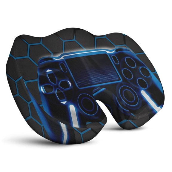 Premium Gaming Pattern Memory Foam Seat Cushion Ergonomic Chair Pad for Office Chair, Car, Airplane & Bleachers Sciatica, Tailbone Hip & Back Pain Relief - Chair Cushion for Long Office Workers.