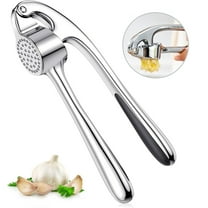 Premium Garlic Press, Professional Garlic Mincer, Easy to Squeeze and Clean, Rust Proof, Efficient Ginger Crusher - Gloss Silver