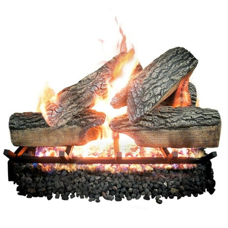 Dreffco Indoor Fireplace 18-inch 80,000 BTU Refractory Cement Split Oak Gas Logs