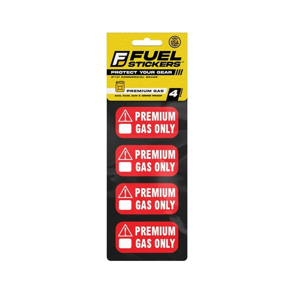 Premium Gas Only Sticker | 2x1 | 4 Labels - Made in USA