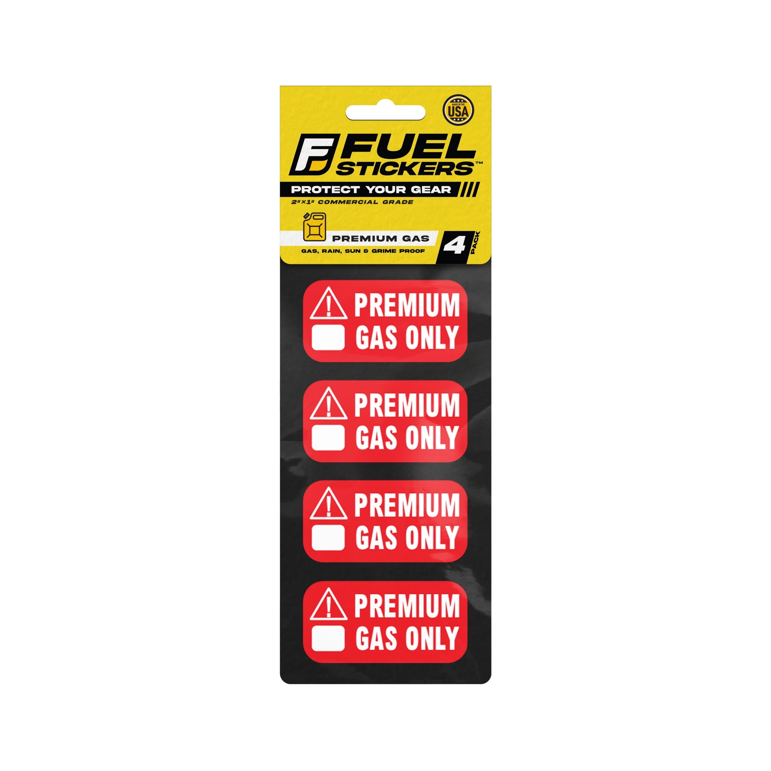Premium Gas Only Sticker 2x1 4 Labels Made in USA