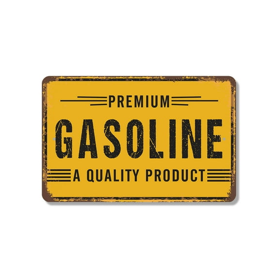 Premium Gasoline 8 Inch x 12 Inch Novelty Plastic Sign High Octane Only Durable Weatherproof UV Protected Perfect for Garages Man Caves Shops Fun Gift for Gearheads Collectors Drivers