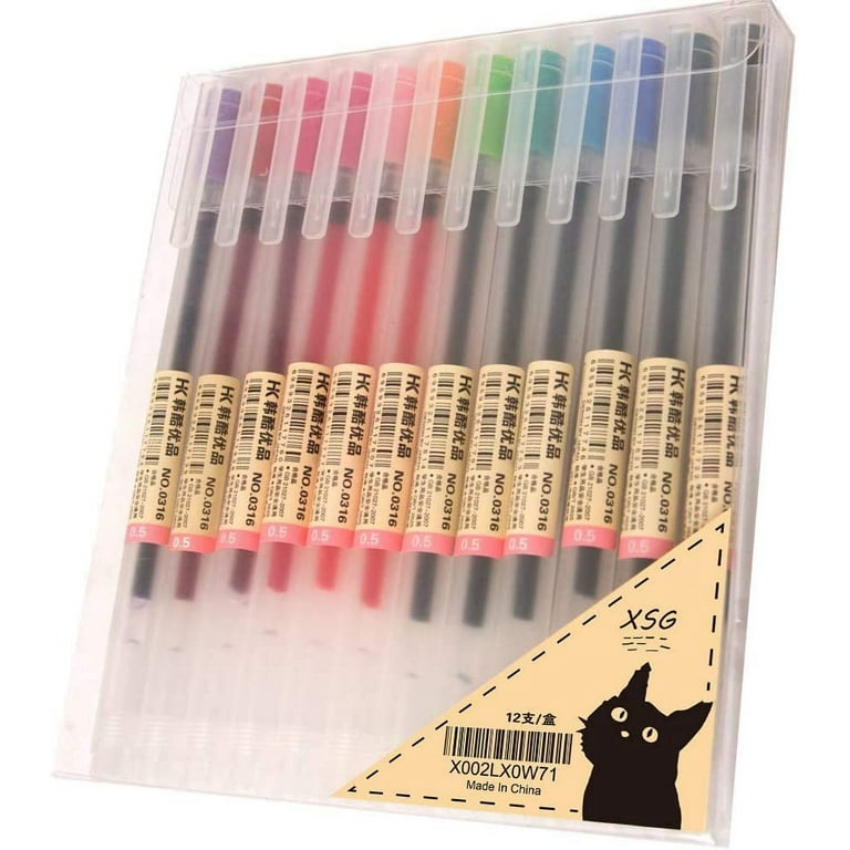 Premium Gel Ink Pen Fine Point Pens Ballpoint Pen 0.5mm for Japanese Office  School Stationery Supply 12 Packs 