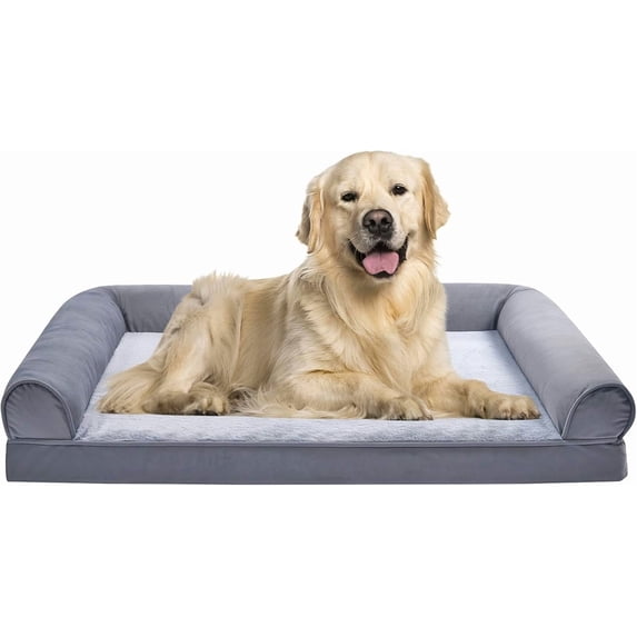 Premium Gel Memory Foam Pet Bed, Pressure Relief Dog Cushion with Removable Washable Cover, Non-Slip Bottom for Pets Up to 90lbs