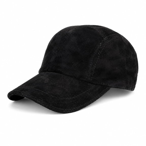 Premium Genuine Italian Suede Leather Baseball Cap for Women & Men Handmade Soft Lambskin Suede Cap, Adjustable Hook & Loop Closure, Lightweight Luxury Casual Hat for All Seasons (Black)